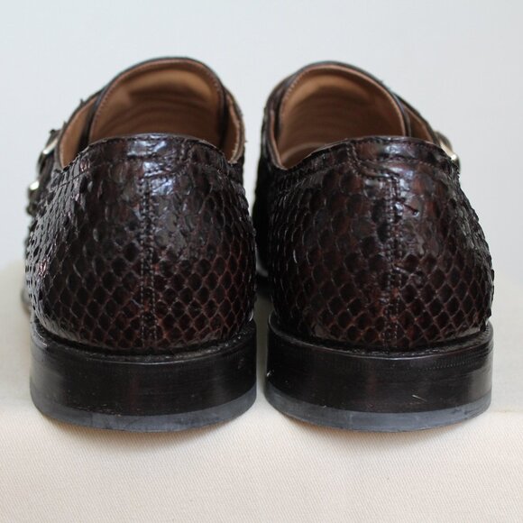 Salvatore Ferragamo Men's dark brown Snakeskin Tramezza Buckle-Ups US size 11 - Picture 7 of 8